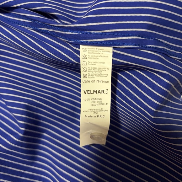 Moschino Navy & White Striped Classic Italian Dress Shirt – Size L - Picture 4 of 4